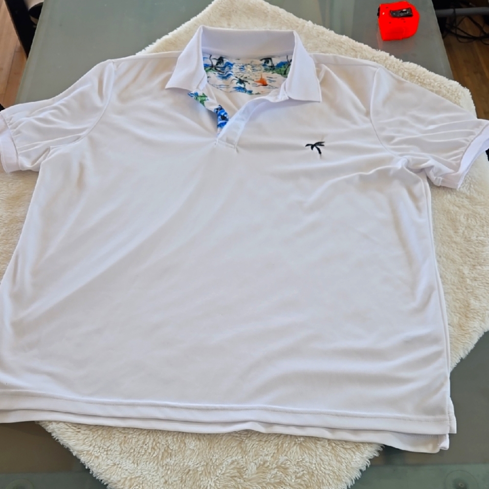 Albert Morris Comfort White Polo Shirt with Embroidered Logo